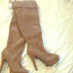 Knee high heel boots